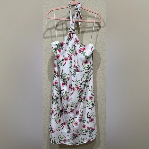 reverse halter mini dress Avabelle Halter Mini Dress | Champagne | Womens main image 1